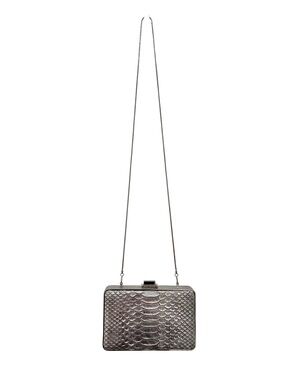 Henri Bendel Party Starter Box Clutch/Shoulder Bag Snakeskin Embossed Dusty NWOT